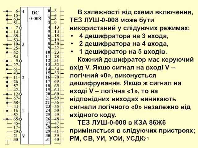 В залежності від схеми включення, ТЕЗ ЛУШ-0-008 може бути використаний у