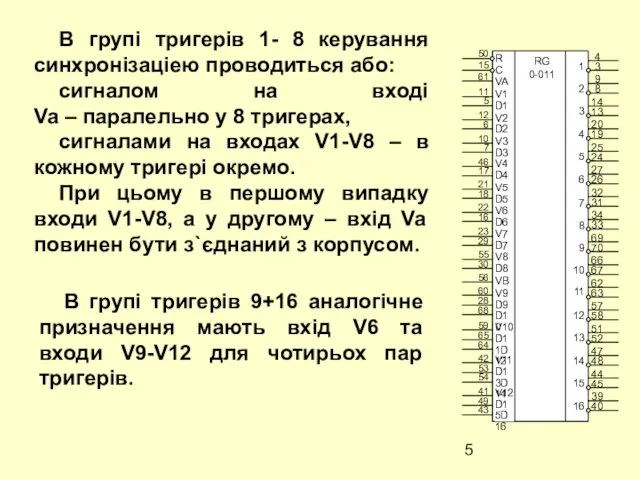 В групі тригерів 1- 8 керування синхронізаціею проводиться або: сигналом на