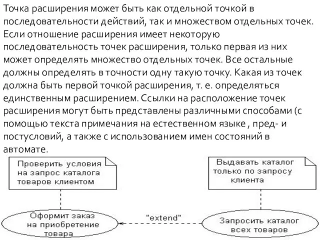 Точка расширения может быть как отдельной точкой в последовательности действий, так