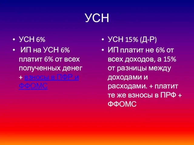 УСН УСН 6% ИП на УСН 6% платит 6% от всех