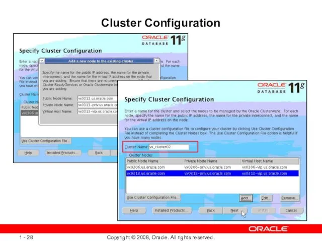 Cluster Configuration