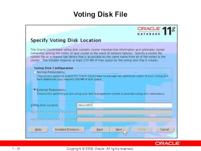 Voting Disk File