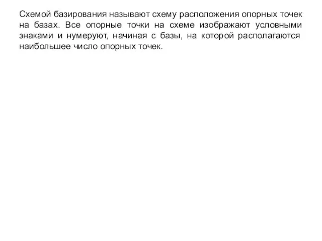 Схемой базирования называют схему расположения опорных точек на базах. Все опорные