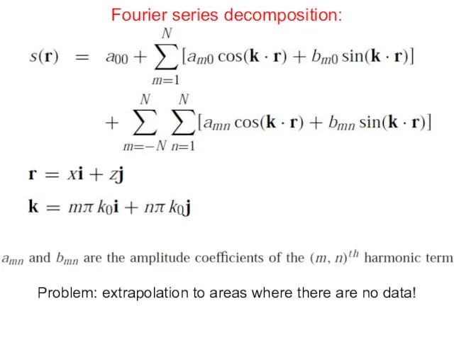 Fourier series decomposition: Problem: extrapolation to areas where there are no data!