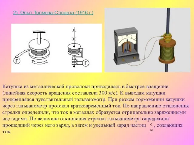 Катушка из металлической проволоки приводилась в быстрое вращение (линейная скорость вращения