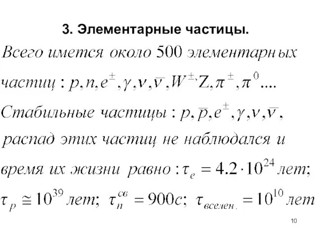 3. Элементарные частицы.