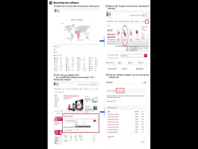 1 Searching the software. ① Select your country after connecting to