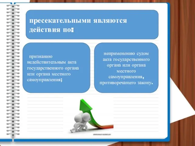 пресекательными являются действия по: признанию недействительным акта государственного органа или органа