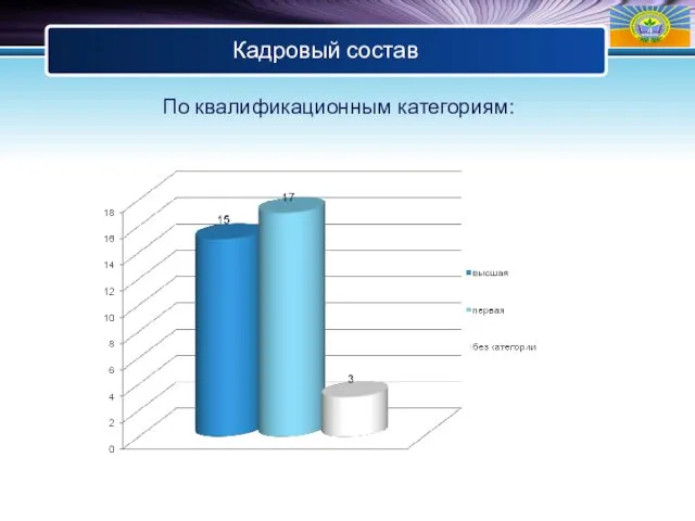 Кадровый состав По квалификационным категориям: