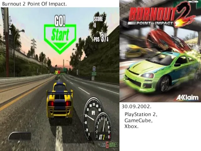 Burnout 2 Point Of Impact. 30.09.2002. PlayStation 2, GameCube, Xbox.