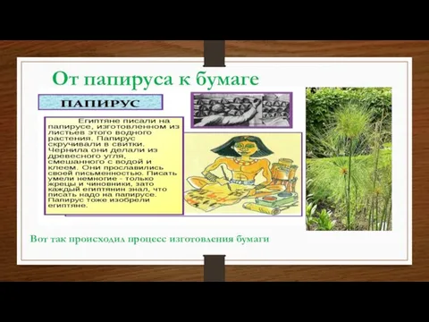 Вот так происходил процесс изготовления бумаги От папируса к бумаге