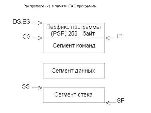 Распределение в памяти ЕХЕ программы