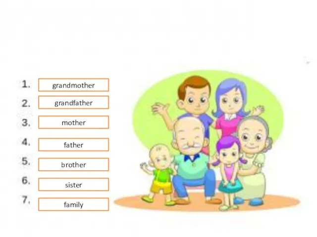 grandmother grandfather mother father brother sister family