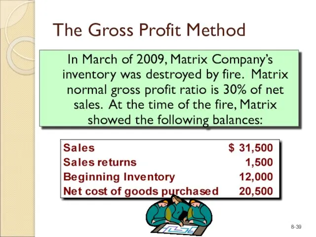 The Gross Profit Method In March of 2009, Matrix Company’s inventory