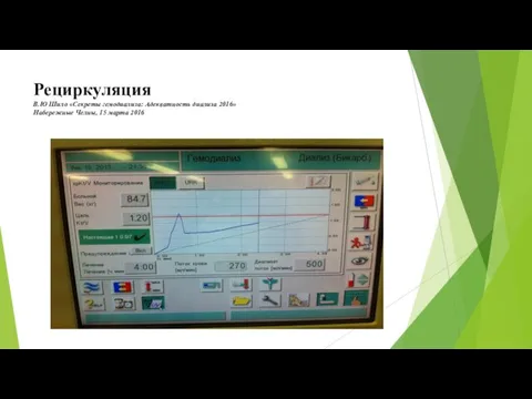 Рециркуляция В.Ю Шило «Секреты гемодиализа: Адекватность диализа 2016» Набережные Челны, 15 марта 2016
