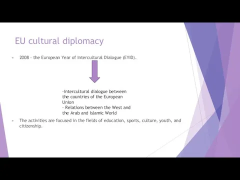 EU cultural diplomacy 2008 - the European Year of Intercultural Dialogue