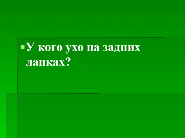 У кого ухо на задних лапках?