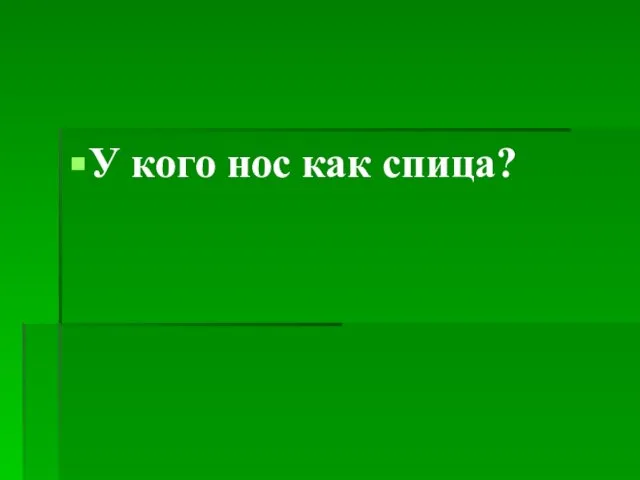 У кого нос как спица?