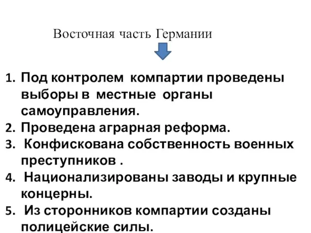 Восточная часть Германии Под контролем компартии проведены выборы в местные органы