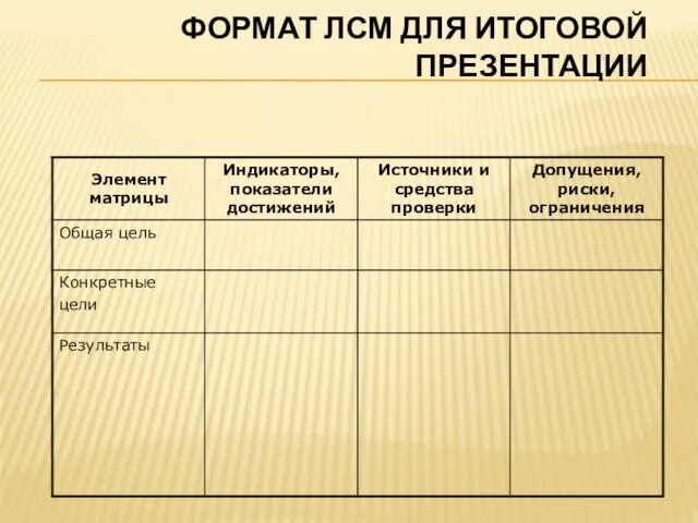 ФОРМАТ ЛСМ ДЛЯ ИТОГОВОЙ ПРЕЗЕНТАЦИИ