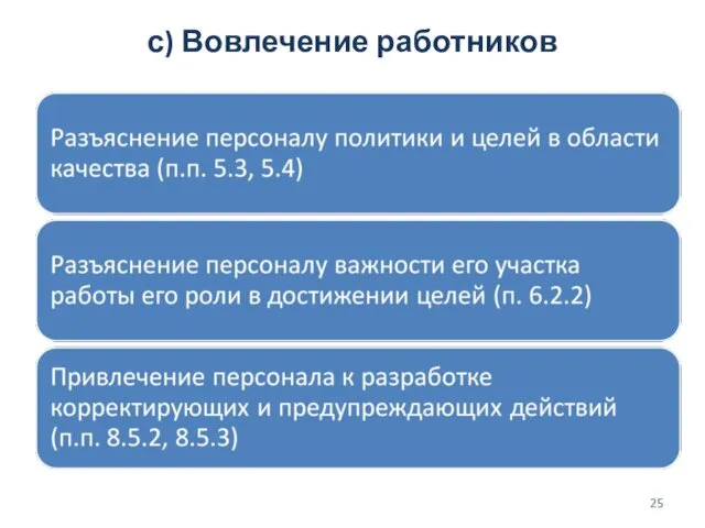 с) Вовлечение работников