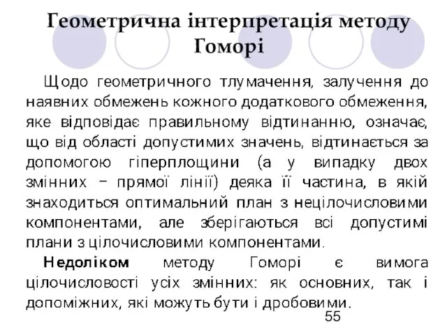 Геометрична інтерпретація методу Гоморі