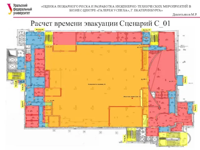 Расчет времени эвакуации Сценарий С_01 «ОЦЕНКА ПОЖАРНОГО РИСКА И РАЗРАБОТКА ИНЖЕНЕРНО-ТЕХНИЧЕСКИХ