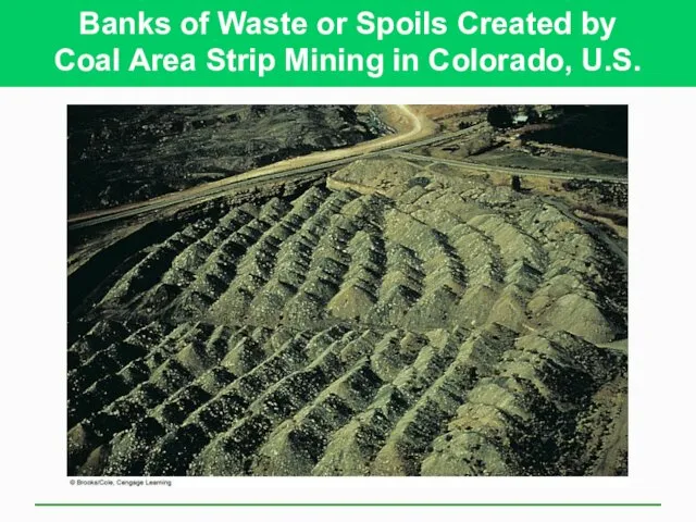 Banks of Waste or Spoils Created by Coal Area Strip Mining in Colorado, U.S.