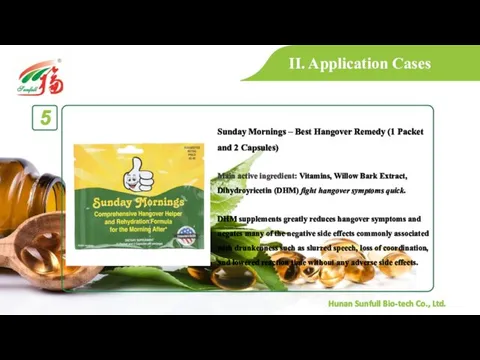 II. Application Cases Sunday Mornings – Best Hangover Remedy (1 Packet