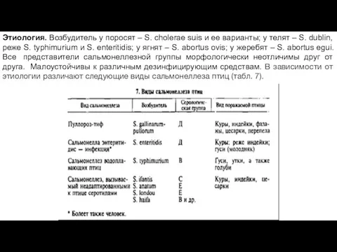 Этиология. Возбудитель у поросят – S. cholerae suis и ее варианты;