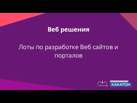 Веб решения Лоты по разработке Веб сайтов и порталов