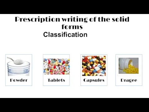 Prescription writing of the solid forms Classification