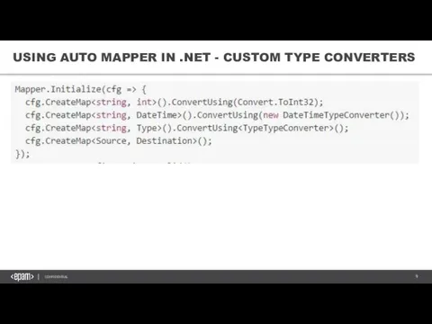 USING AUTO MAPPER IN .NET - CUSTOM TYPE CONVERTERS