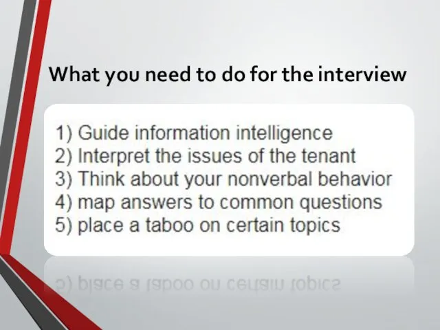 What you need to do for the interview