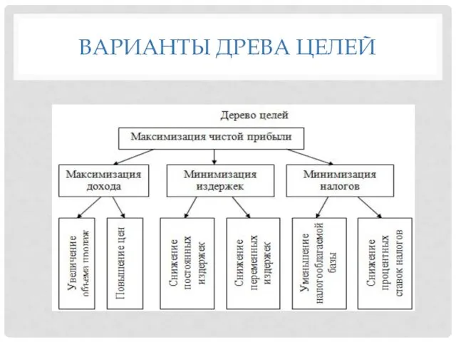 ВАРИАНТЫ ДРЕВА ЦЕЛЕЙ