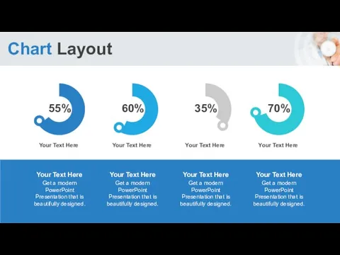 Chart Layout 55% 60% 35% 70% Your Text Here Your Text