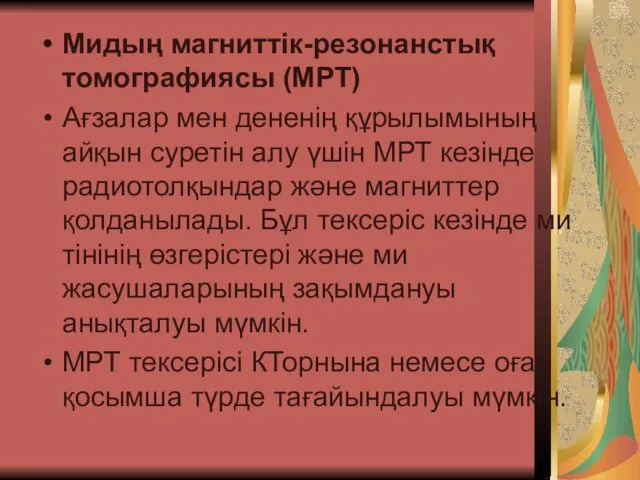 Мидың магниттік-резонанстық томографиясы (МРТ) Ағзалар мен дененің құрылымының айқын суретін алу