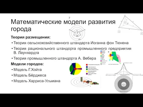 Математические модели развития города Теория размещения: Теория сельскохозяйственного штандарта Иоганна фон