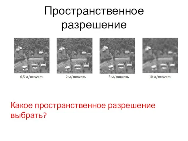 Пространственное разрешение Какое пространственное разрешение выбрать?