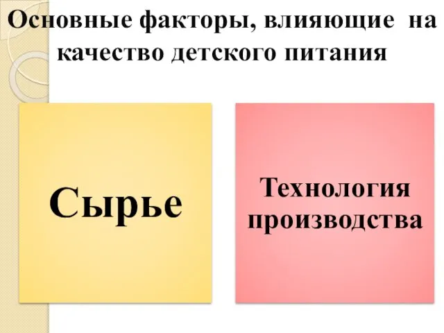 Основные факторы, влияющие на качество детского питания