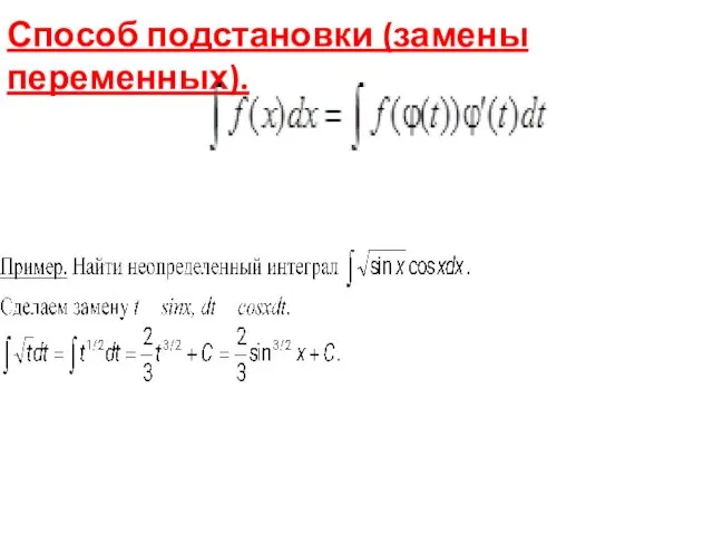 Способ подстановки (замены переменных).