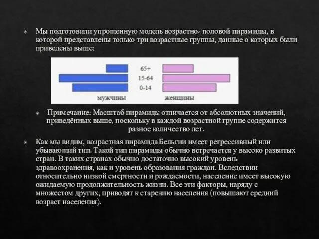 Мы подготовили упрощенную модель возрастно- половой пирамиды, в которой представлены только