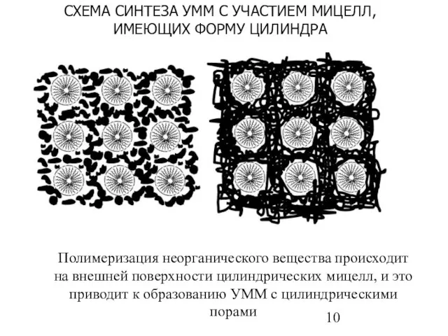 СХЕМА СИНТЕЗА УММ С УЧАСТИЕМ МИЦЕЛЛ, ИМЕЮЩИХ ФОРМУ ЦИЛИНДРА Полимеризация неорганического