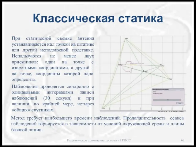 Классическая статика При статической съемке антенна устанавливается над точкой на штативе