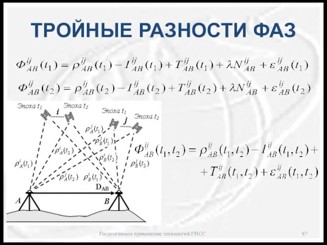 ТРОЙНЫЕ РАЗНОСТИ ФАЗ Геодезическое применение технологий ГНСС