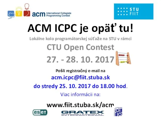 ACM ICPC je opäť tu! Lokálne kolo programátorskej súťaže na STU