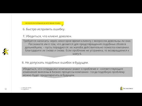 52 6. Быстро исправить ошибку. 7. Убедиться, что клиент доволен. Требуется