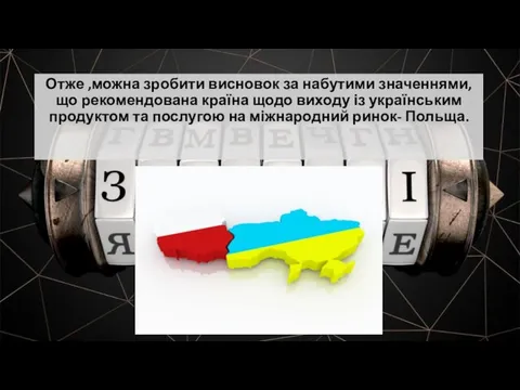 Отже ,можна зробити висновок за набутими значеннями, що рекомендована країна щодо