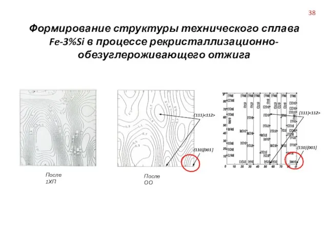 Формирование структуры технического сплава Fe-3%Si в процессе рекристаллизационно-обезуглероживающего отжига После ОО После 1ХП