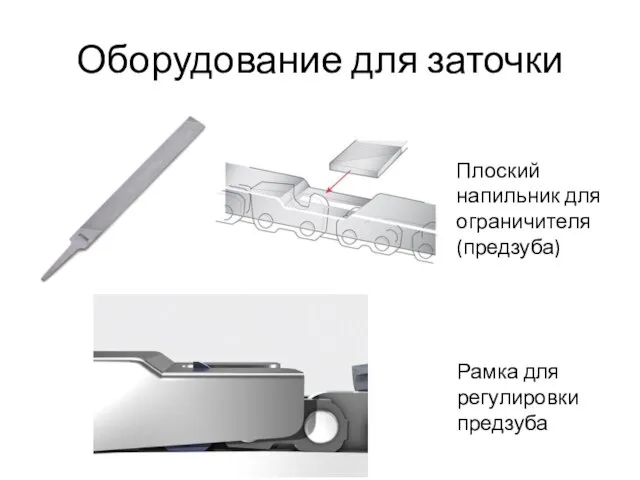 Оборудование для заточки Плоский напильник для ограничителя (предзуба) Рамка для регулировки предзуба